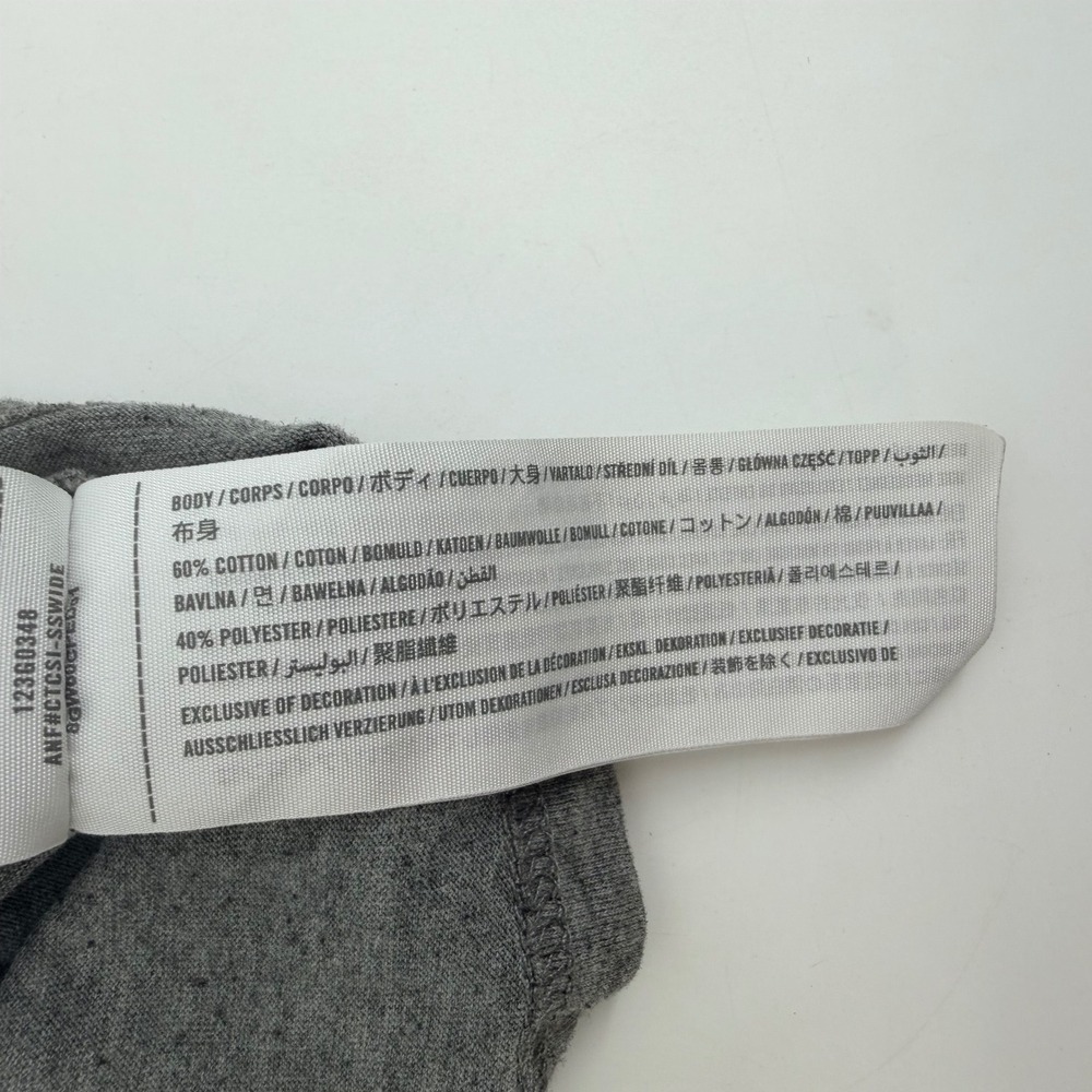 Abercrombie & Fitch Y2K Iconic Spellout Mens M Gray Logo Muscle Sleeve Tee Retro - Picture 11 of 11